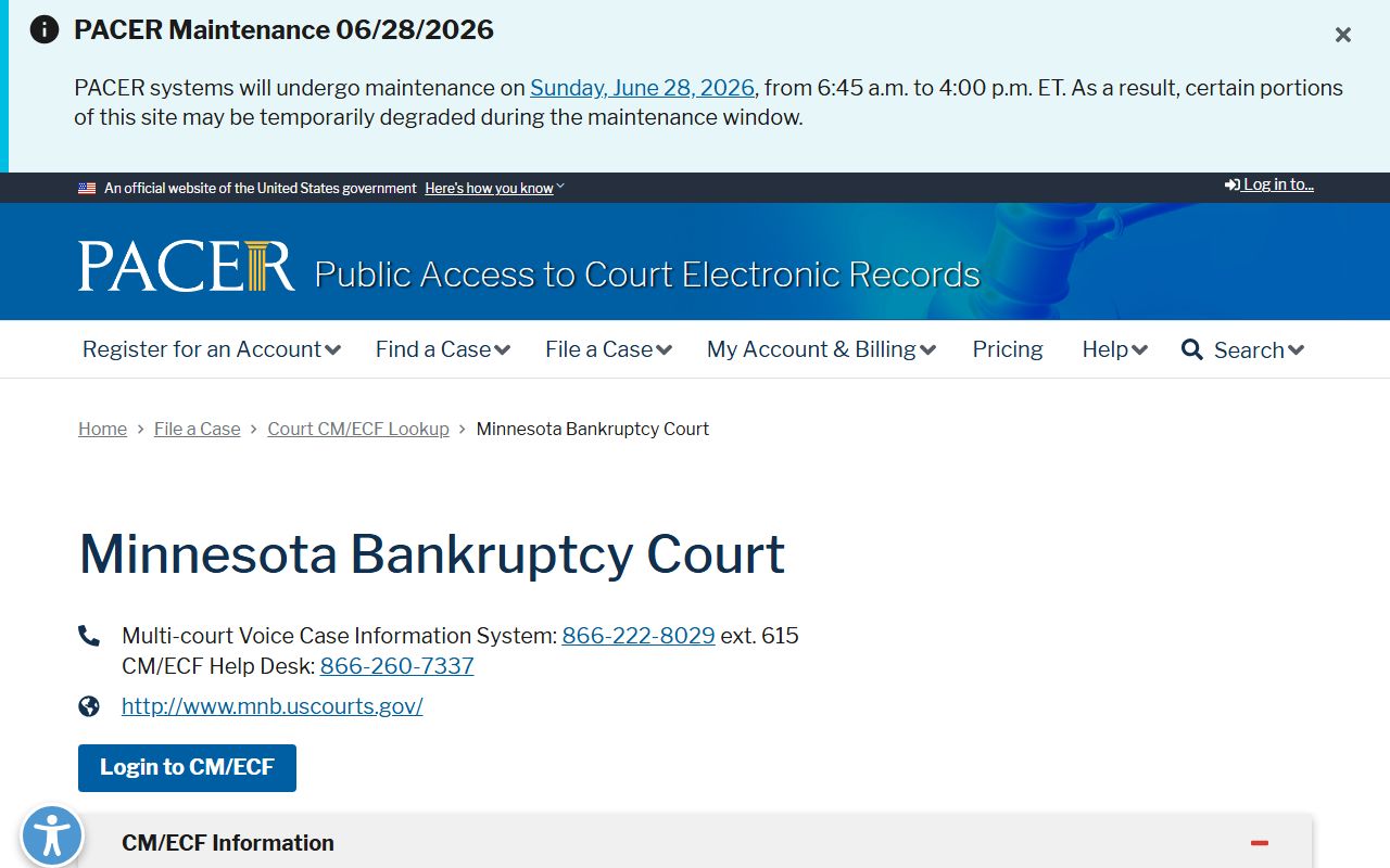 Steele County probate records Minnesota Bankruptcy Court PACER lookup